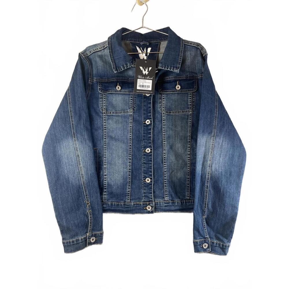 NWT White Mark bejeweled “Love” denim jacket size 3XL